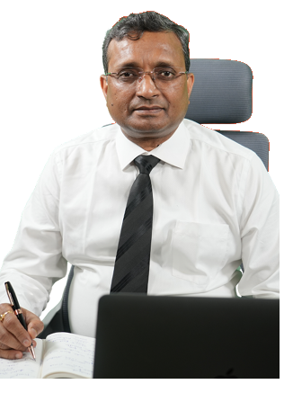 Dr. Shishir Jaiswal at his desk, Vedanta Hospital