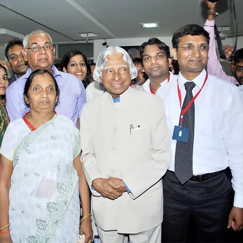Dr. Shishir Jaiswal with Dr. A.P.J. Abdul Kalam at Vedanta Hospital, Azamgarh